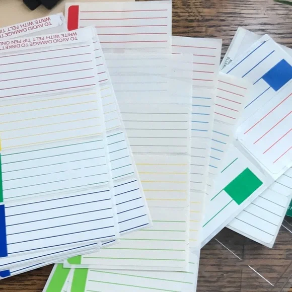 Floppy Disks 3.5 vintage red yellow black blue 63 sticky labels - Picture 3 of 6